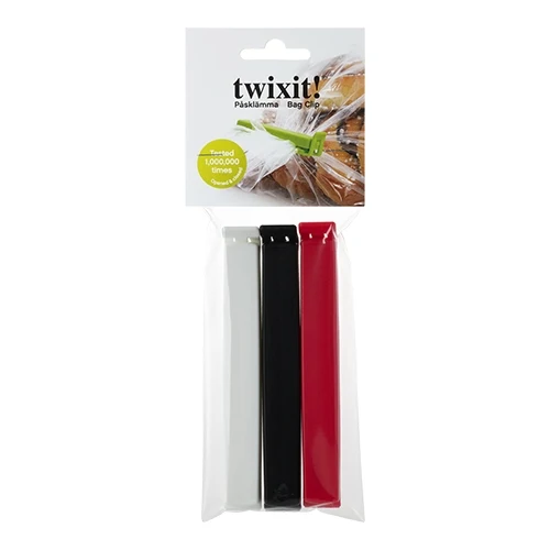 Sponke za vrečke | Twixit | 3 kosi | Polipropilen različnih barv | 14 cm