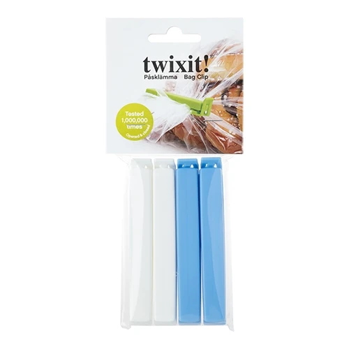 Sponke za vrečke | Twixit | 4 kosi | Polipropilen različnih barv | 11 cm