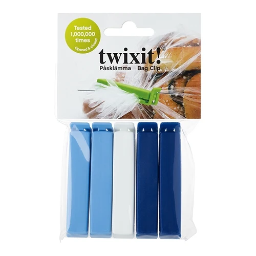 Sponke za vrečke | Twixit | 5 kosov | Različne barve, polipropilen | 8 cm