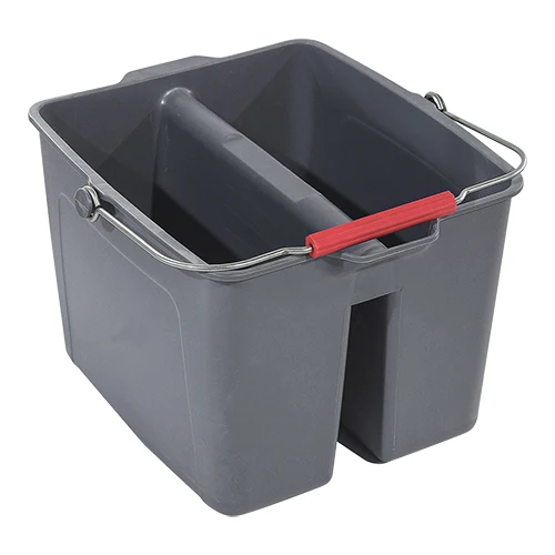 Vedro za mop z 2 predelkoma | Trust | siv HDPE | 16 L