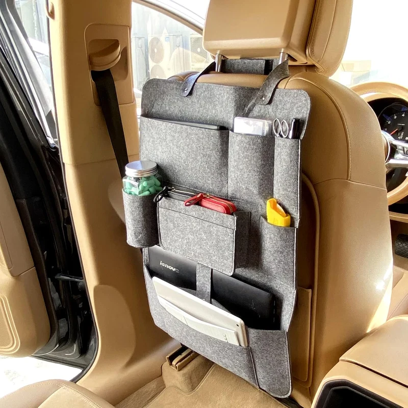 Autositz Organizer, grau, Filz