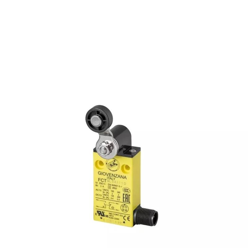 Giovenzana FCTML04Z11D Pre-Wired Limit Switch 30mm adjustable roller lever NC+NO