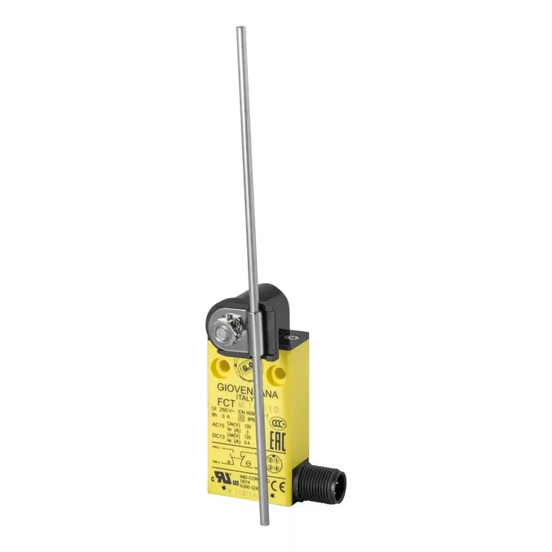 Giovenzana FCTML10Z11D Pre-Wired Limit Switch 30mm V-roller lever NC+NO M12