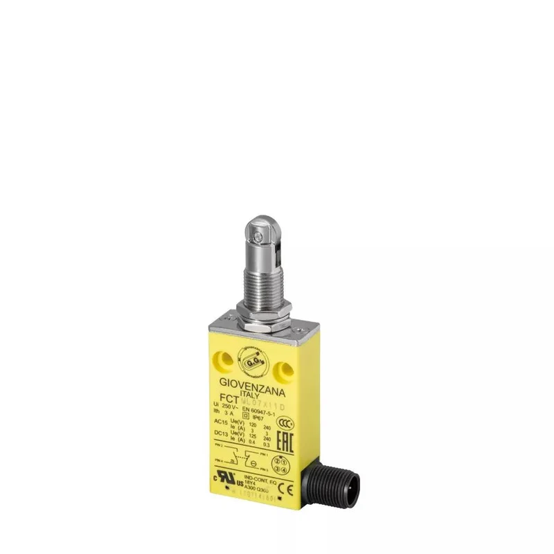 Giovenzana FCTML07Z11D Pre-Wired Limit Switch 30mm plunger NC+NO M12