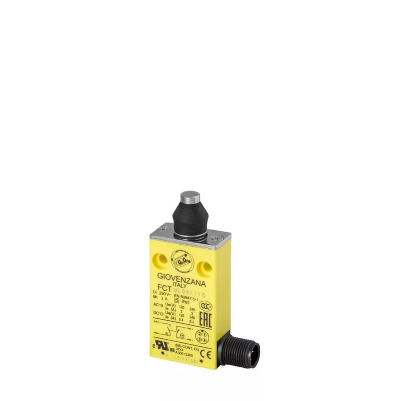 Giovenzana FCTML09Z11D Pre-Wired Limit Switch 30mm flexible rod NC+NO M12