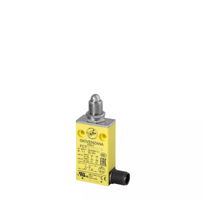 Giovenzana FCTML06Z11D Pre-Wired Limit Switch 30mm push rod NC+NO M12