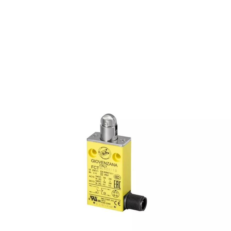 Giovenzana FCTML02Z11D Pre-Wired Limit Switch 30mm lever NC+NO M12