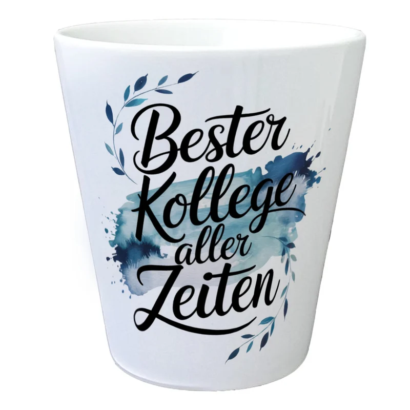 Bester Kollege aller Zeiten Blumentopf Aquarelles Blattmuster