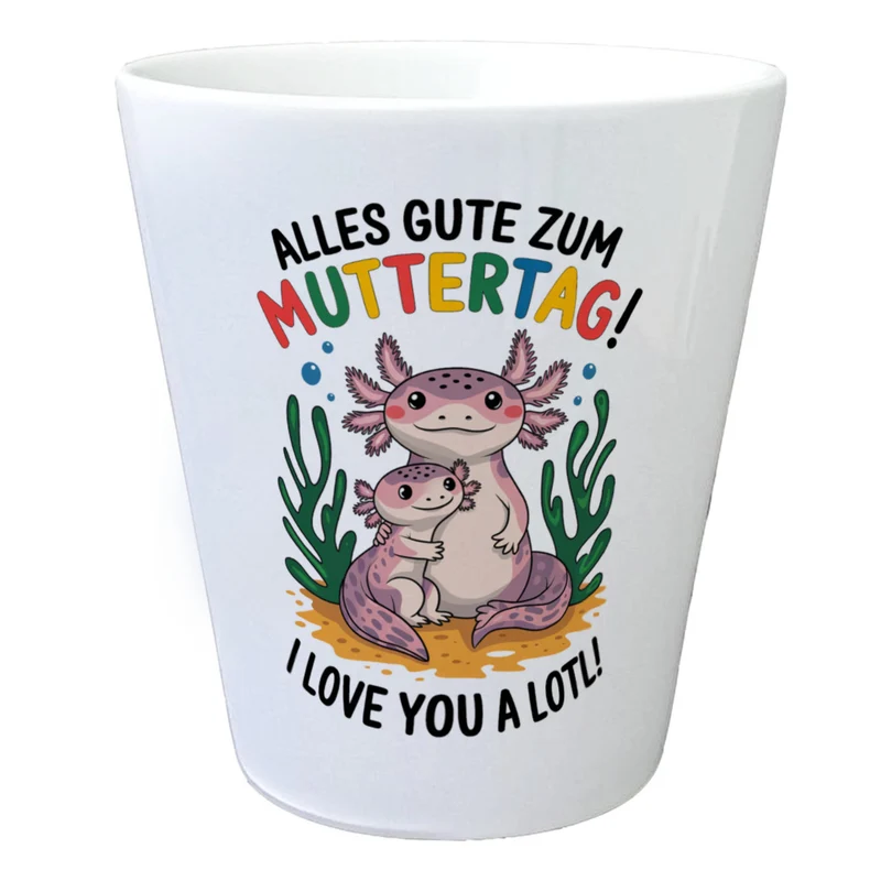 Axolotl Mutter-Kind Blumentopf Alles Gute zum Muttertag!