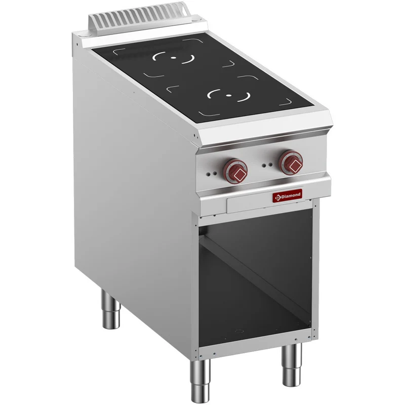 Profi Induktionsherd mit 2 Zonen und offenem Unterbau , 10 kW, E9/2IDA4-N