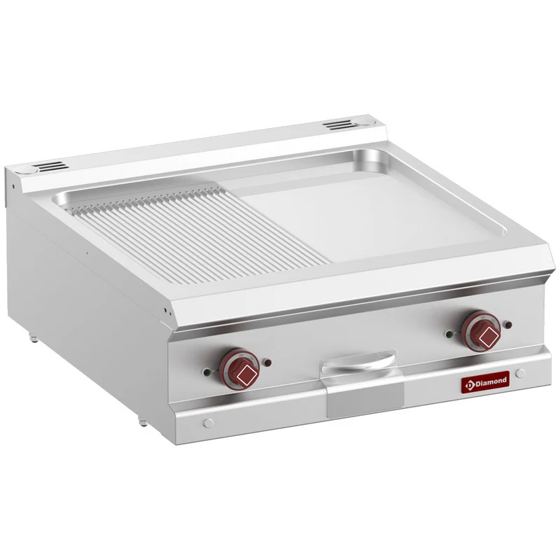 Profi Elektro-Grillplatte, hartverchromt , 700er Serie , Kombi-Bratfläche (glatt & gerillt), E7/PMCD7T-N