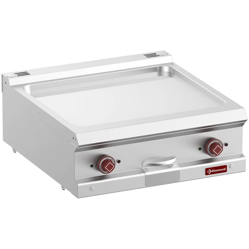 Profi Elektro-Griddleplatte 70cm , Glatte Hartchrom-Bratfläche , 2 Heizzonen, E7/PLCD7T-N