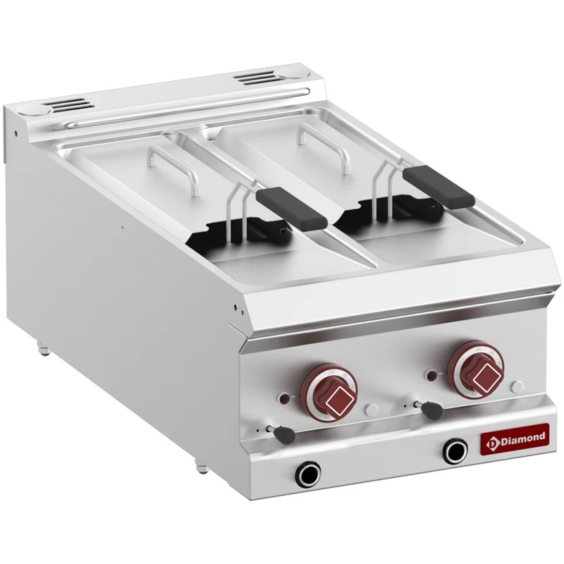 Profi Elektro-Doppelfritteuse 2x7 Liter , Tischgerät aus Edelstahl, E7/F2V64T-N