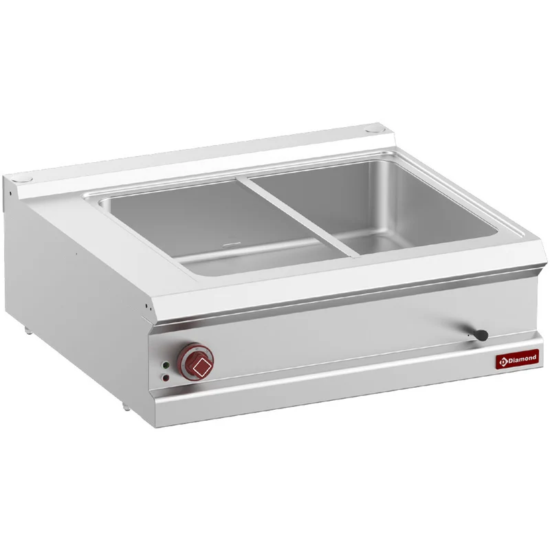 Elektrische Bain-Marie GN 2/1 , Auftischgerät aus Edelstahl, E7/BM8T-N