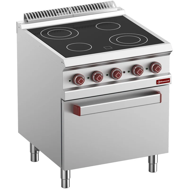 Profi Elektroherd mit Ceranfeld & GN 2/1 Backofen , Serie 700, E7/4VCF7-N
