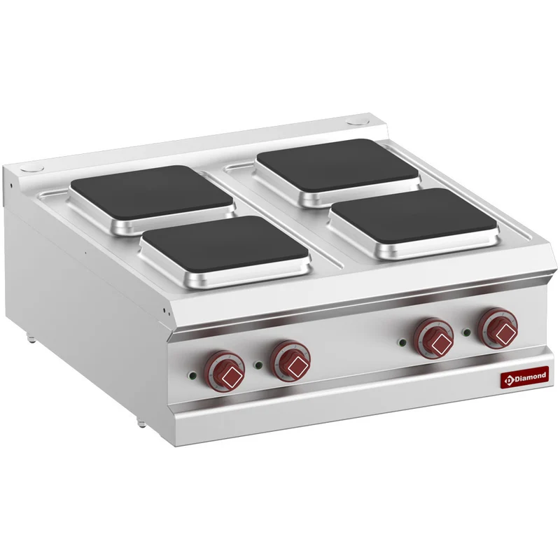Profi Elektro-Herd 700 , 4 eckige Kochplatten , Tischgerät, E7/4PQ7T-N