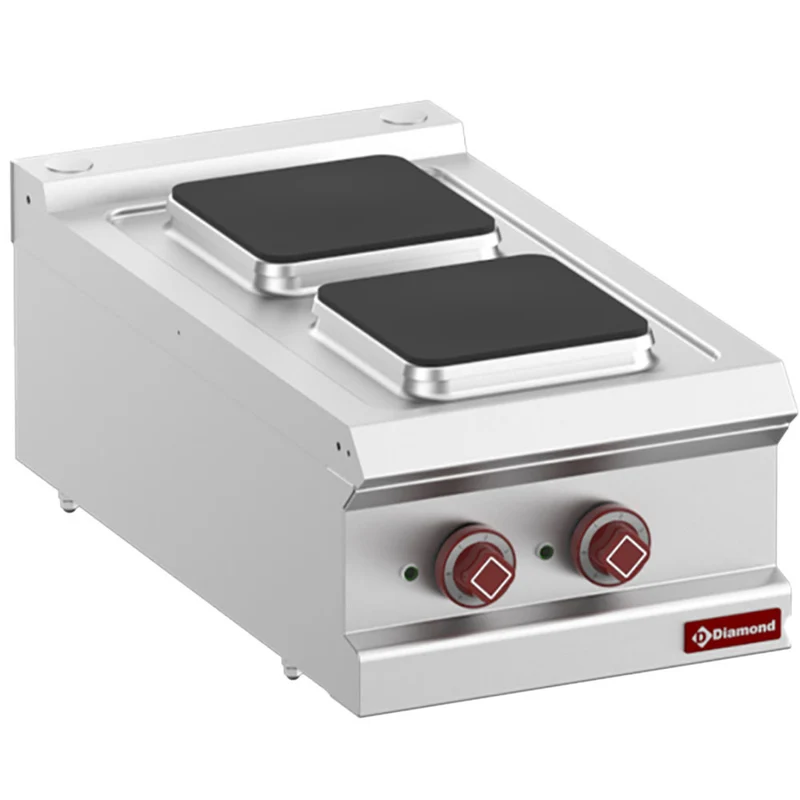 Profi Elektro-Plattenherd mit 2 Gusskochplatten - Tischgerät, B 400 mm, E7/2PQ4T-N