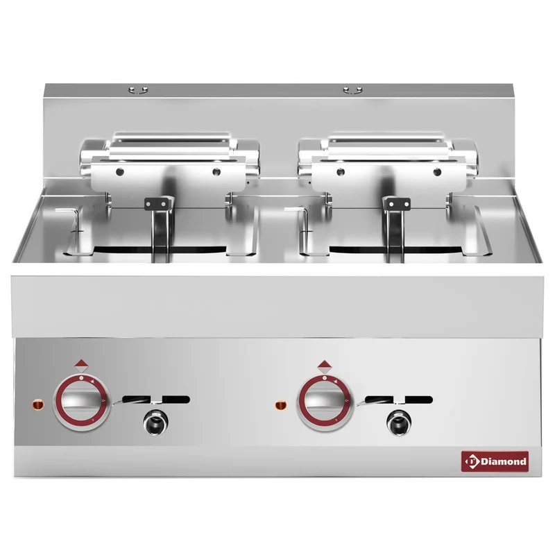 Doppel-Tischfritteuse Elektro, 2x10 Liter , 15 kW , Bautiefe 650 mm, E65/F20-7T-230V/3-N