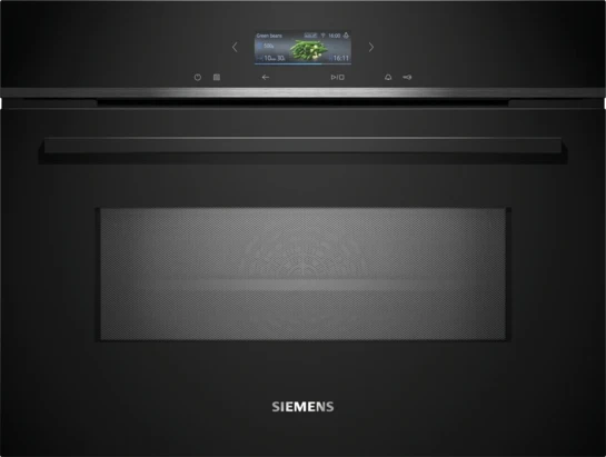 iQ700 Einbau-Kompaktbackofen mit Mikrowellenfunktion 60 x 45 cm Schwarz, Edelstahl CM724G1B1