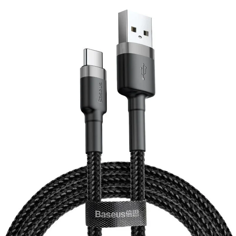 USB A Stecker - USB Typ-C Stecker 2m CATKLF-CG1 Grau+Schwarz BASEUS Kabel