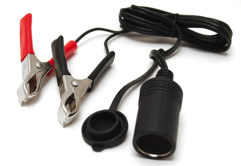 Carbest Batterieklemmen mit Zigarettenanzünderdose – 12/24 V, 1,4 m Kabel