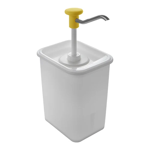 Dozator za omake na tipko s 3 L posodo | Hovicon | rumen | odmerek 30 ml | 14 x 18 x V32 cm