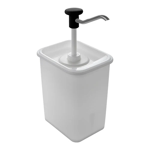 Dozator za omake na tipko | Hovicon | črn PE | odmerek 30 ml | 3 L