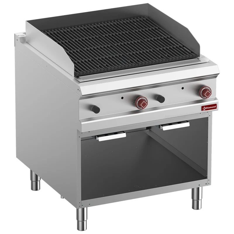 Profi Gas-Lavasteingrill 800 mm , Serie 900 , Gusseisen-Wenderost, G9/GPLA8-ZN