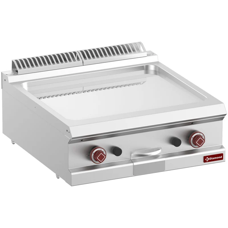 Gas-Griddleplatte hartverchromt, 70 cm, 2 Heizzonen, Tischgerät, G7/PLCD7T-N