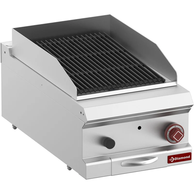 Gas-Lavasteingrill 700 , 400 mm , mit Wendegussrost, G7/GPL4T-ZN
