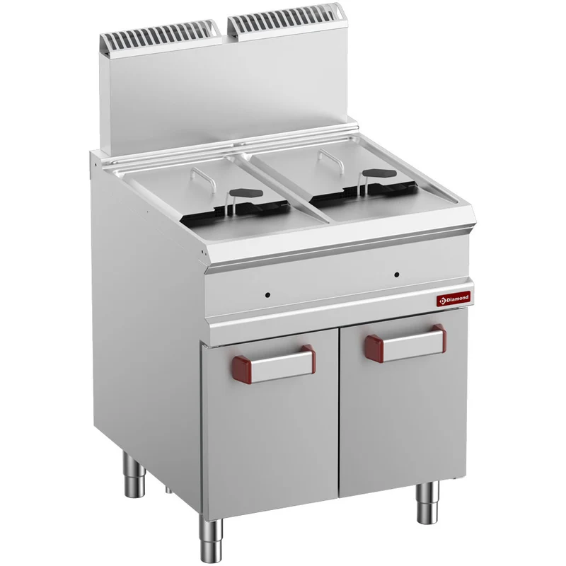 Profi Gas-Standfritteuse , 2x14 L , CNS , mit Unterbau, G7/F28A7-N