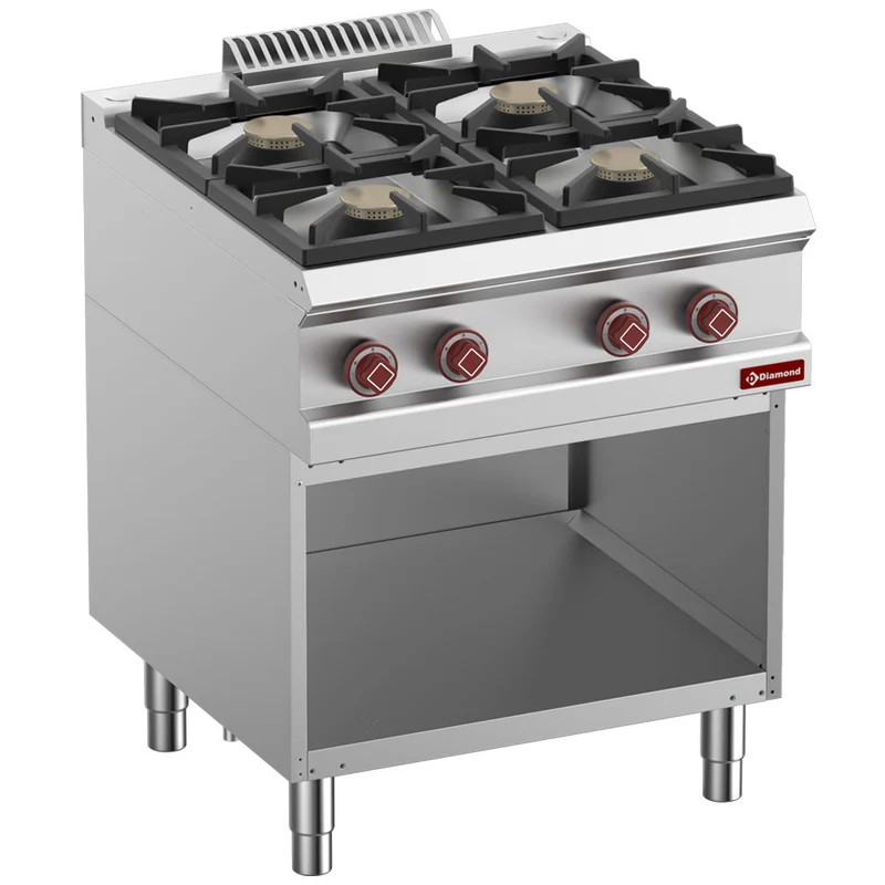 Profi Gasherd 4-flammig mit offenem Unterbau - 700er Serie, G7/4BA7-RN