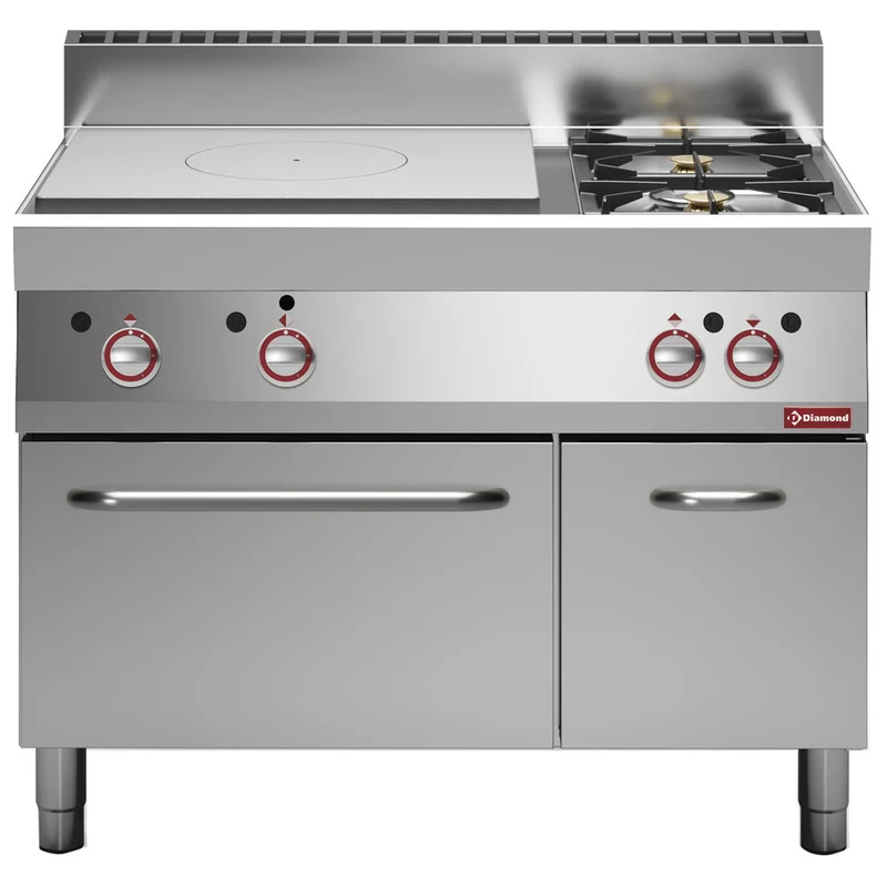Gas-Kombinationsherd 650 , Glühplatte, 2 Brenner & Gasbackofen, G65/T2BFA11-N