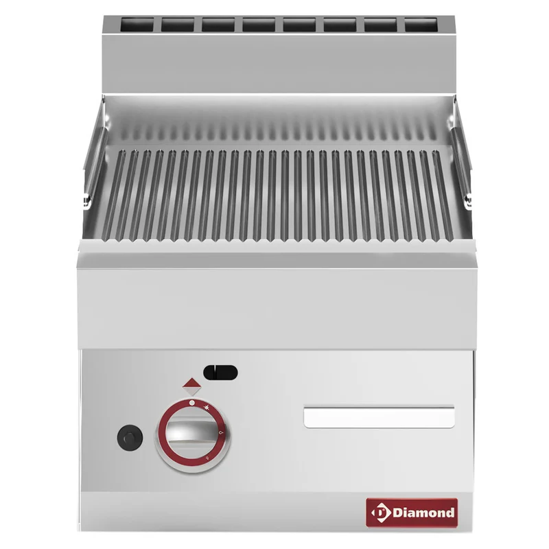 Profi Gas-Griddleplatte, gerillt , Gusseisen , B 400 mm, G65/PR4T-N