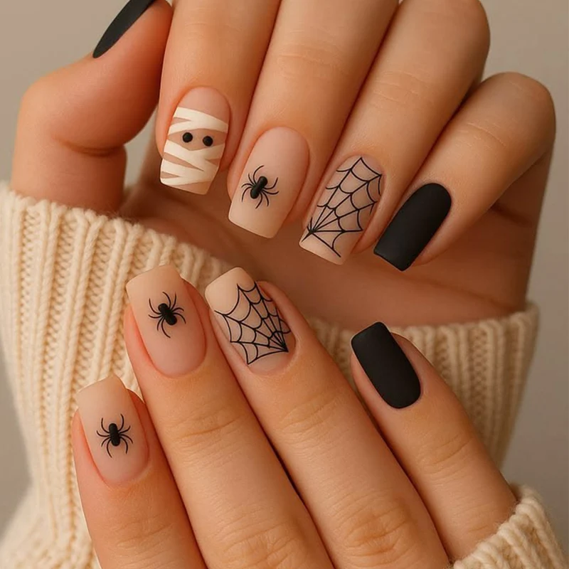 Halloween-inspirierte gruselige Nagelkunstverlängerungen Karnz