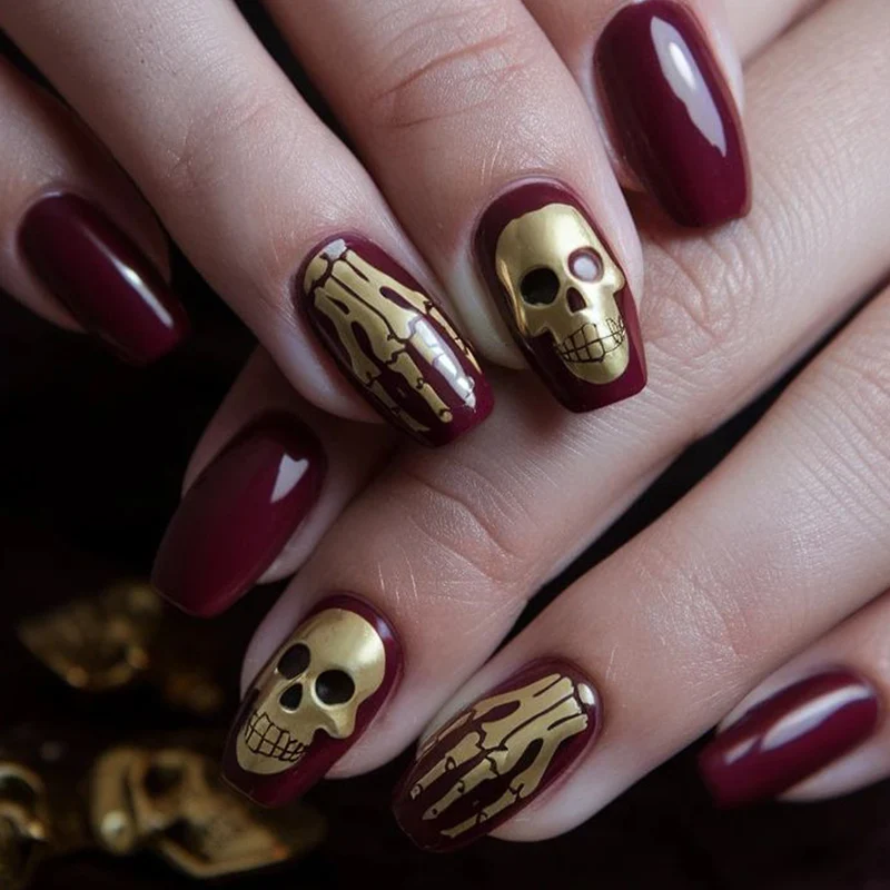 Gothic Skull Nagelkunst Erweiterungen Karnz