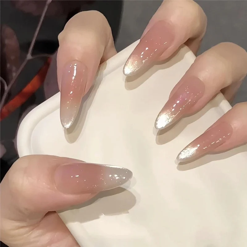 Ombre Stiletto Press-On Nägel mit Glitter-Finish Karnz