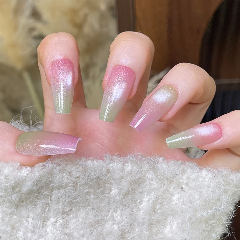 Ombre Press-On Nägel mit Glitzer-Finish Karnz