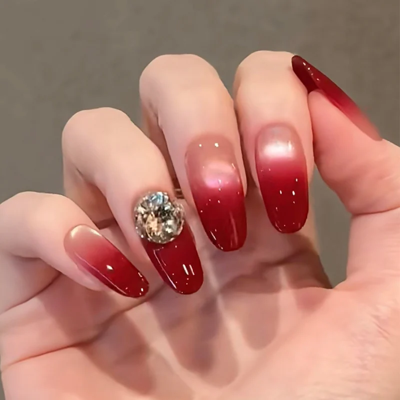 Ombre Press-On Nagelset mit Strassakzent Karnz