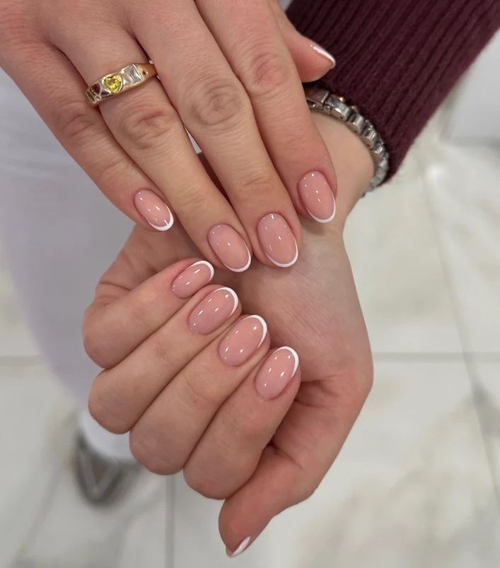 Natürliche French Tip Druck-Nägel Karnz