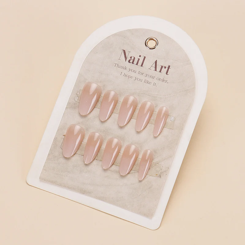 Natürlicher Finish Nude Press-On Nail Set Karnz