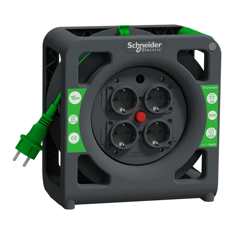 Schneider IMT33135 Thorsman PROchantier 15m H05VV-F 3G1.0 IP20 Cable Reel