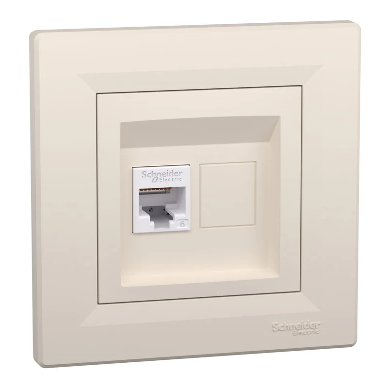 Schneider EPH4700123 Asfora RJ45 Cat.6 UTP Data Socket Cream