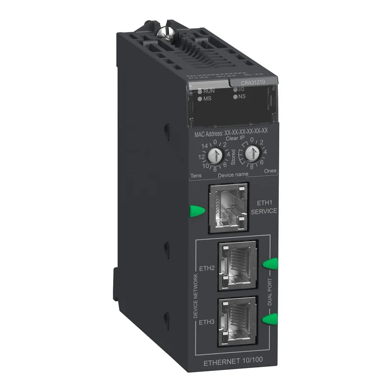 Schneider BMXCRA31210 Remote IO Drop E/IP, Modicon X80, Performance Service Port