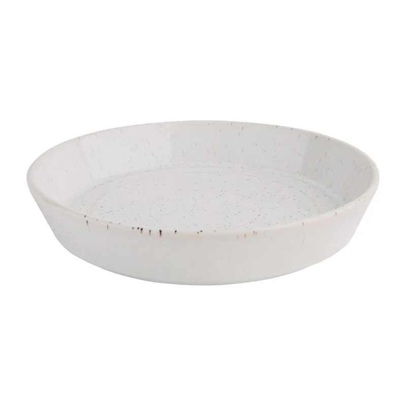 Bele pikčaste plitve okrogle sklede 22cm | Olympia Cavolo | Komplet 4