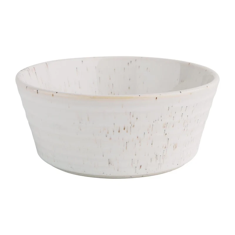 Bele pikčaste plitve okrogle sklede 14.3cm | Olympia Cavolo | Komplet 6