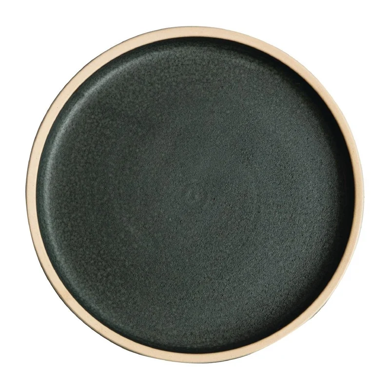 Ploski okrogli temno zeleni krožniki Canvas 18cm | Olympia Canvas | Komplet 6
