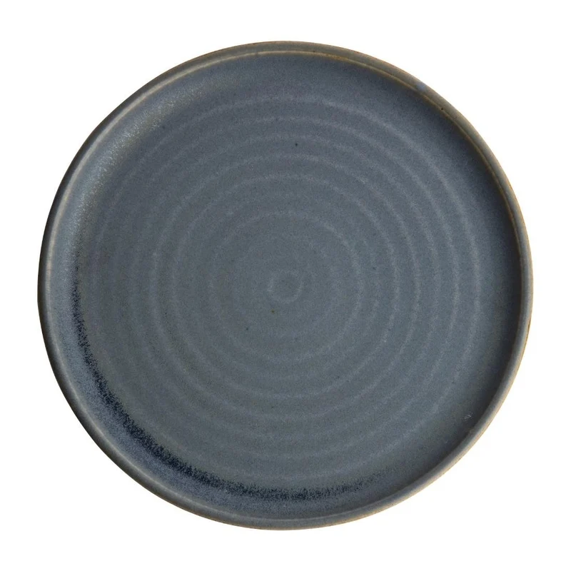 Okrogli modri granitni krožniki Canvas z ozkim robom 26,5cm | Olympia Canvas | Set 6 kosov