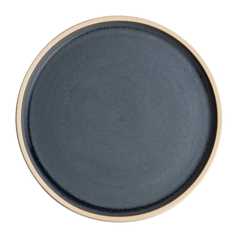 Ploski okrogli modri granitni krožniki Canvas 18cm | Olympia Canvas | Set 6 kosov