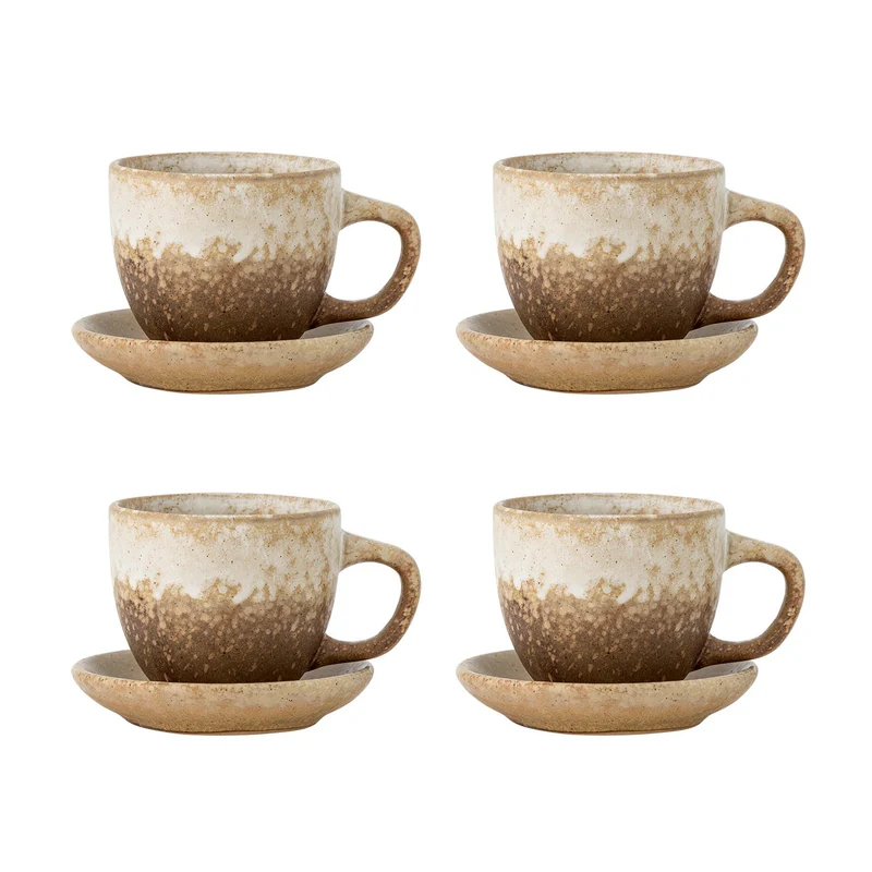 Brenta Tasse mit Untertasse, Natur, Steingut